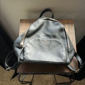 Kate Spade Black Leather Backpack